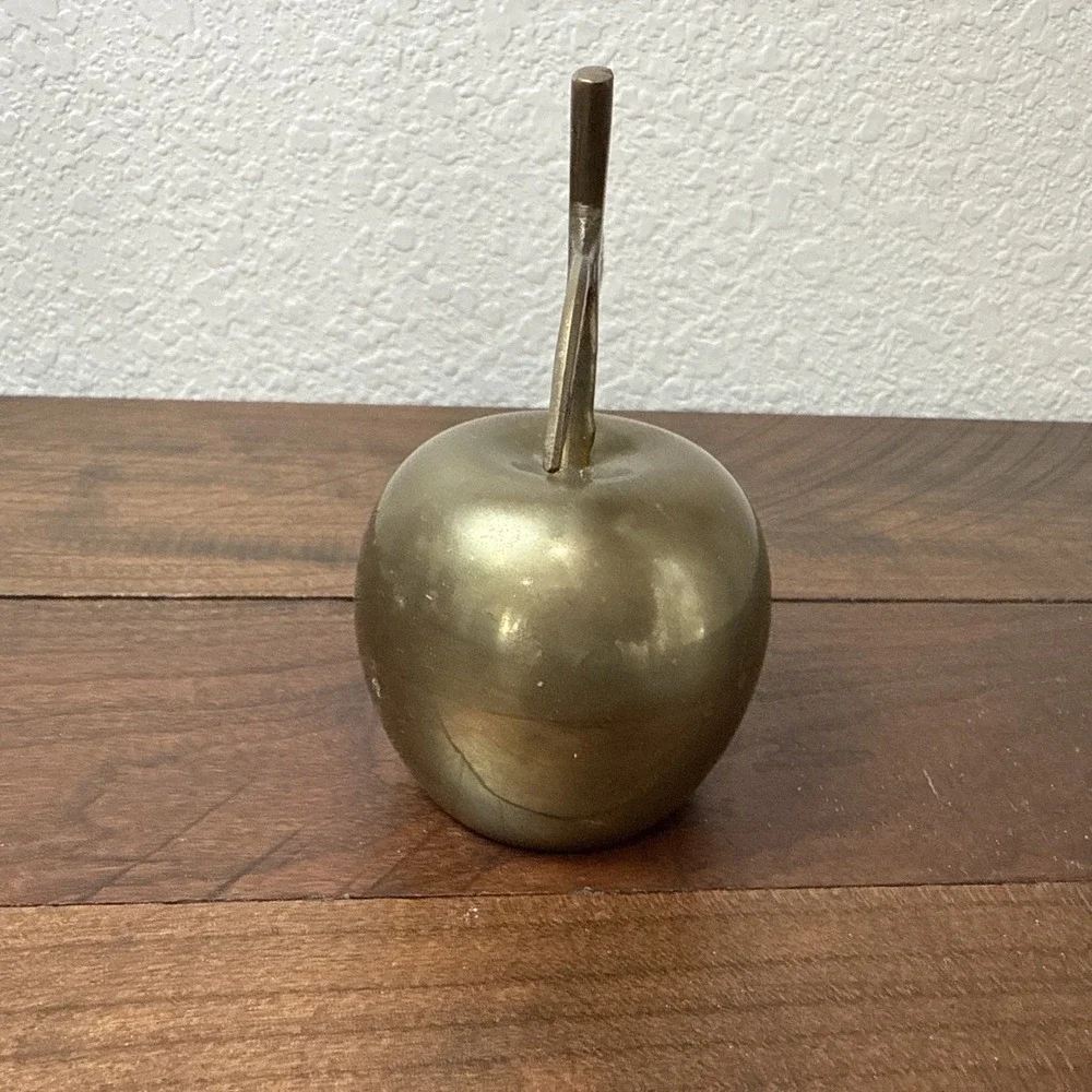 Vintage Brass Apple Bell with Nice Patina and Ring Tone